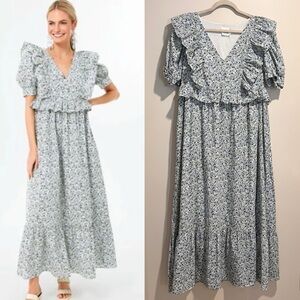 Tuckernuck Blue Floral Midi Dress